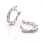 Ogden of Harrogate Jewellery 18ct White Gold Diamond Set Delicate Huggie Earrings