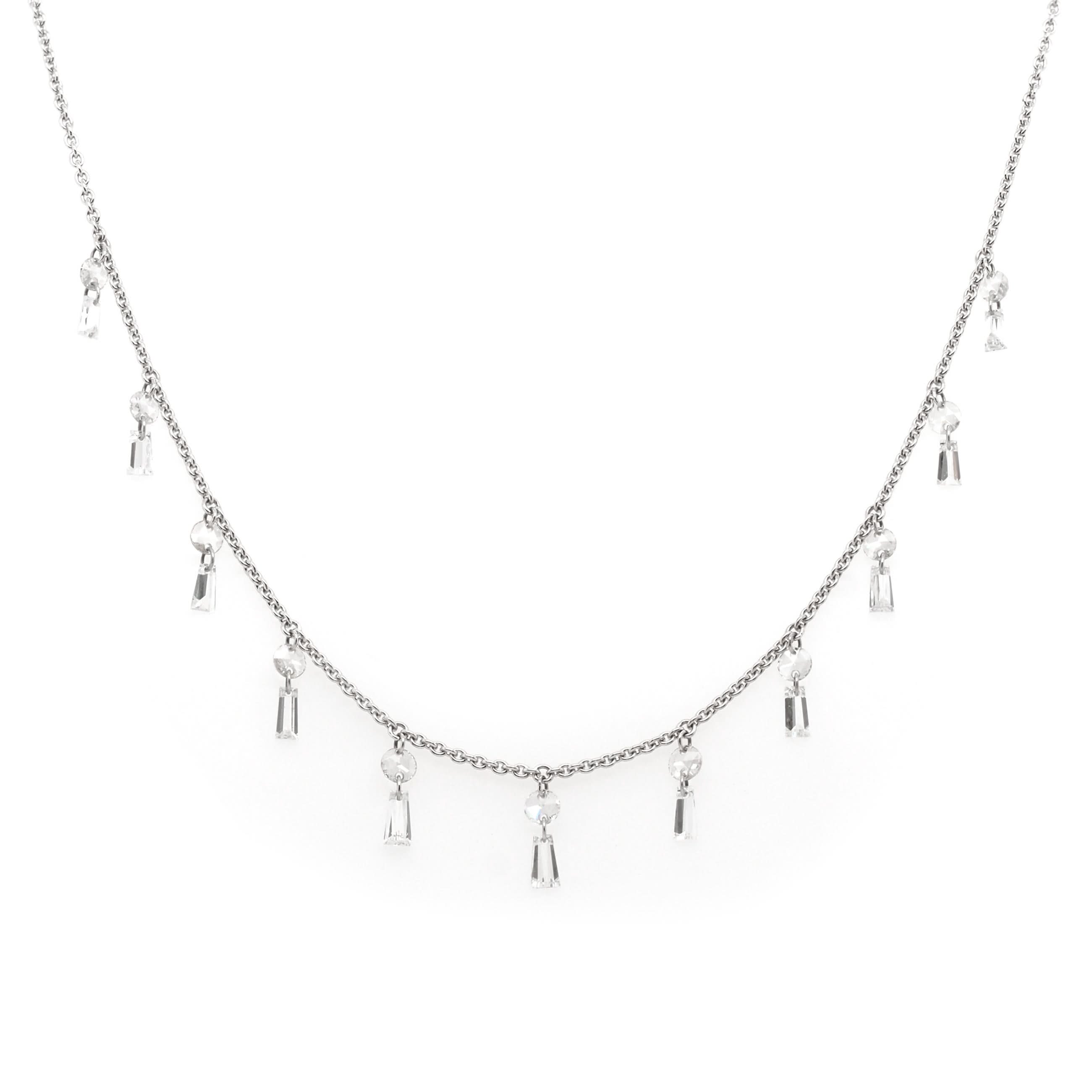 Ogden of Harrogate Jewellery 18ct White Gold Diamond-Set Fine Chain Necklace