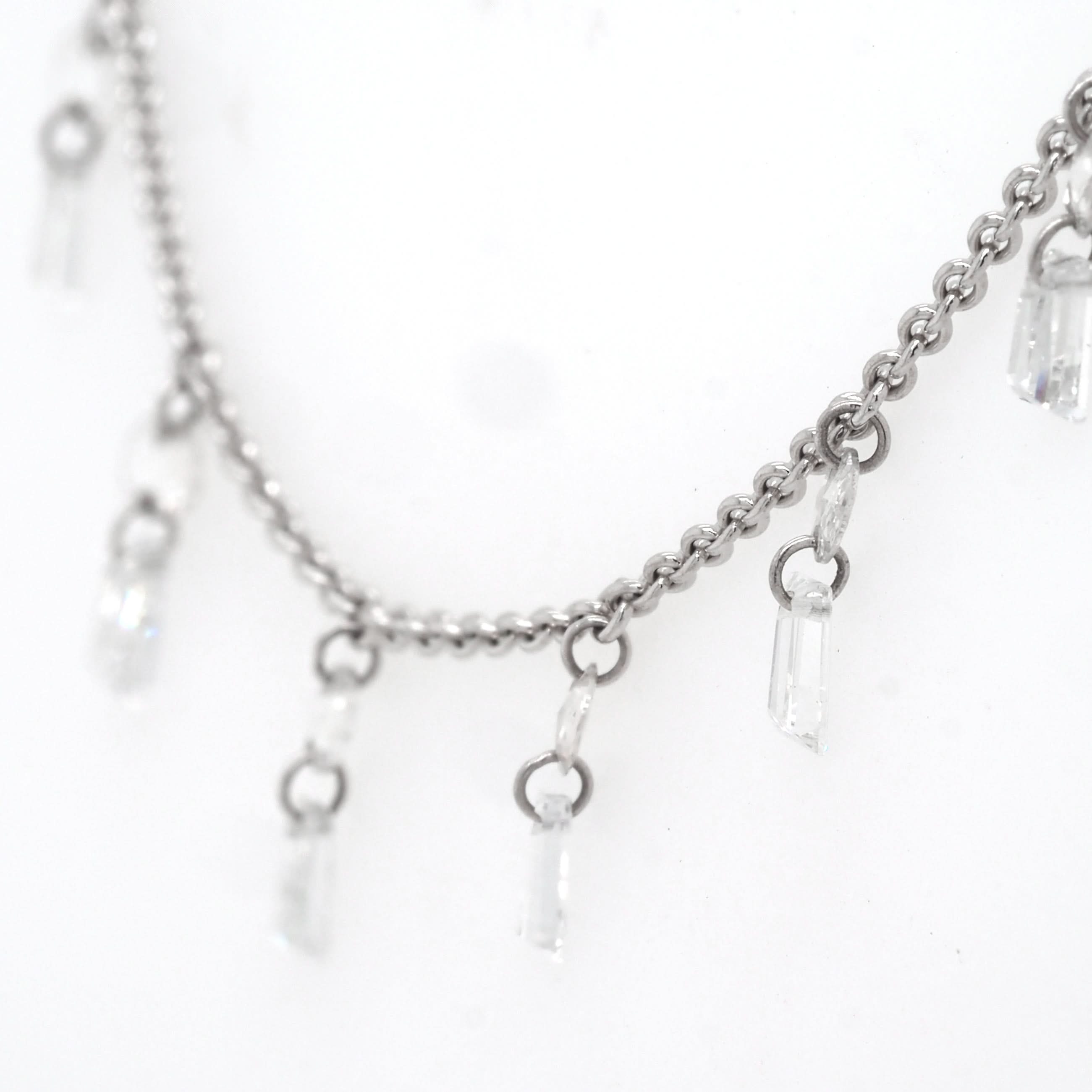 Ogden of Harrogate Jewellery 18ct White Gold Diamond-Set Fine Chain Necklace