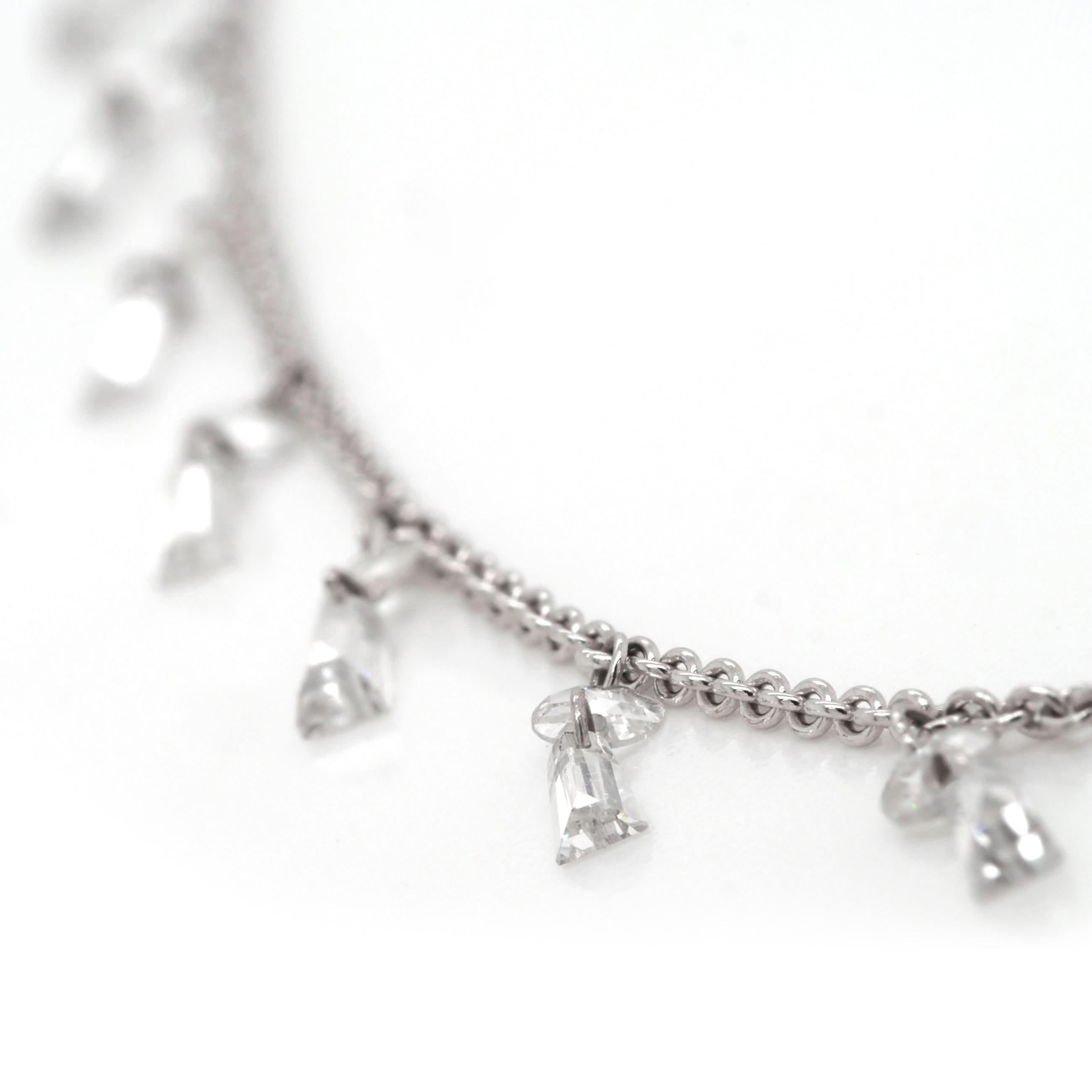 Ogden of Harrogate Jewellery 18ct White Gold Diamond-Set Fine Chain Necklace
