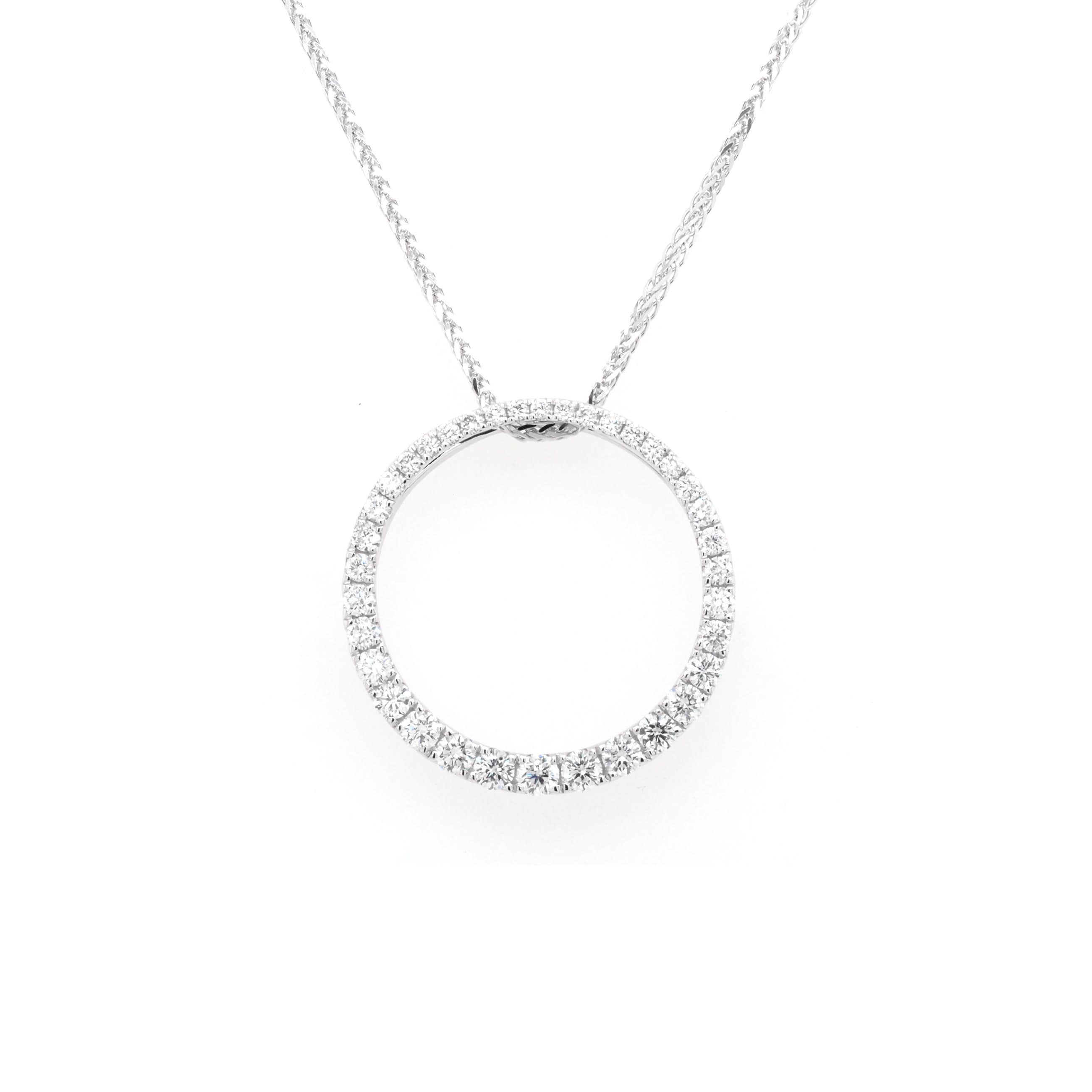 Ogden of Harrogate Jewellery 18ct White Gold Diamond-Set Graduated Circle Pendant