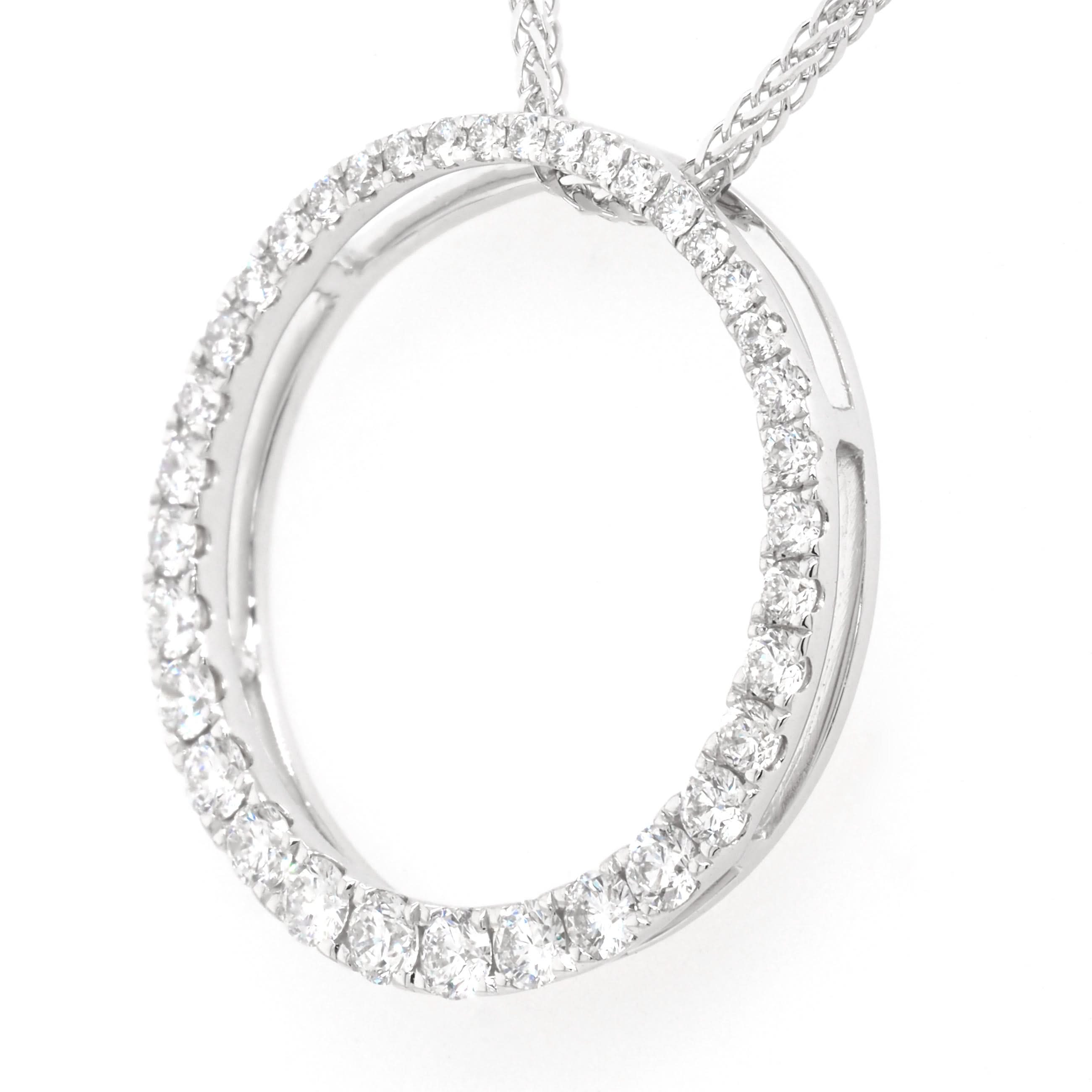 Ogden of Harrogate Jewellery 18ct White Gold Diamond-Set Graduated Circle Pendant