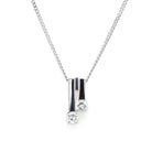 Ogden of Harrogate Jewellery 18ct White Gold Dual-Bar Diamond-Set Pendant
