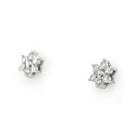 Ogden of Harrogate Jewellery 18ct White Gold Floral Diamond Stud Earrings
