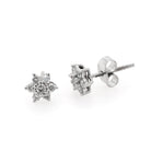 Ogden of Harrogate Jewellery 18ct White Gold Floral Diamond Stud Earrings
