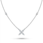 Ogden Of Harrogate Jewellery 18ct White Gold Marquise Diamond Flower Pendant and Chain