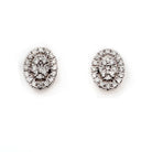 Ogden of Harrogate Jewellery 18ct White Gold Oval Diamond Cluster Earrings