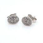 Ogden of Harrogate Jewellery 18ct White Gold Oval Diamond Cluster Earrings