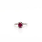 Ogden of Harrogate Jewellery 18ct White Gold Oval Ruby & Diamond Cluster Ring