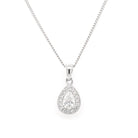 Ogden of Harrogate Jewellery 18ct White Gold Pear-cut Diamond Cluster Pendant