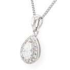 Ogden of Harrogate Jewellery 18ct White Gold Pear-cut Diamond Cluster Pendant