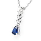 Ogden of Harrogate Jewellery 18ct White Gold Pear-Cut Sapphire and Diamond Drop Pendant
