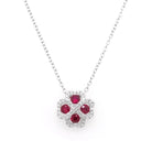 Ogden of Harrogate Jewellery 18ct White Gold Ruby and Diamond-Set Cluster Pendant