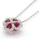 Ogden of Harrogate Jewellery 18ct White Gold Ruby and Diamond-Set Cluster Pendant
