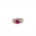 Ogden of Harrogate Jewellery 18ct White Gold Ruby and Diamond Three-Stone Ring