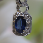 Ogden of Harrogate Jewellery 18ct White Gold Saphire and Diamond Drop Earings