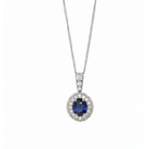 Ogden Of Harrogate Jewellery 18ct White Gold Saphire and Diamond Pendant