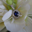 Ogden Of Harrogate Jewellery 18ct White Gold Saphire and Diamond Pendant