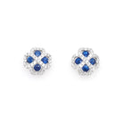 Ogden of Harrogate Jewellery 18ct White Gold Sapphire and Diamond Cluster Earrings