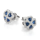 Ogden of Harrogate Jewellery 18ct White Gold Sapphire and Diamond Cluster Earrings