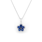 Ogden of Harrogate Jewellery 18ct White Gold Sapphire and Diamond Floral Pendant