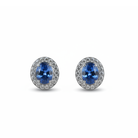 Ogden of Harrogate Jewellery 18ct White Gold Sapphire and Diamond Stud Earrings