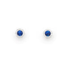 Ogden of Harrogate Jewellery 18ct White Gold Sapphire and Diamond Stud Earrings