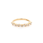 Ogden of Harrogate Jewellery 18ct Yellow Gold Alternating Diamond Half Eternity Ring, 0.39ct