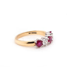 Ogden of Harrogate Jewellery 18ct Yellow Gold Alternating Ruby and Diamond 5-Stone Ring – 1.06ct Ruby, 0.53ct Diamond