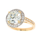 Ogden of Harrogate Jewellery 18ct Yellow Gold Diamond Cluster Halo Ring with Diamond-Set Shoulders