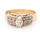 Ogden of Harrogate Jewellery 18ct Yellow Gold Diamond Solitaire Ring with Diamond-Set Shoulders