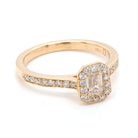 Ogden of Harrogate Jewellery 18ct Yellow Gold Emerald-Cut Diamond Cluster Ring