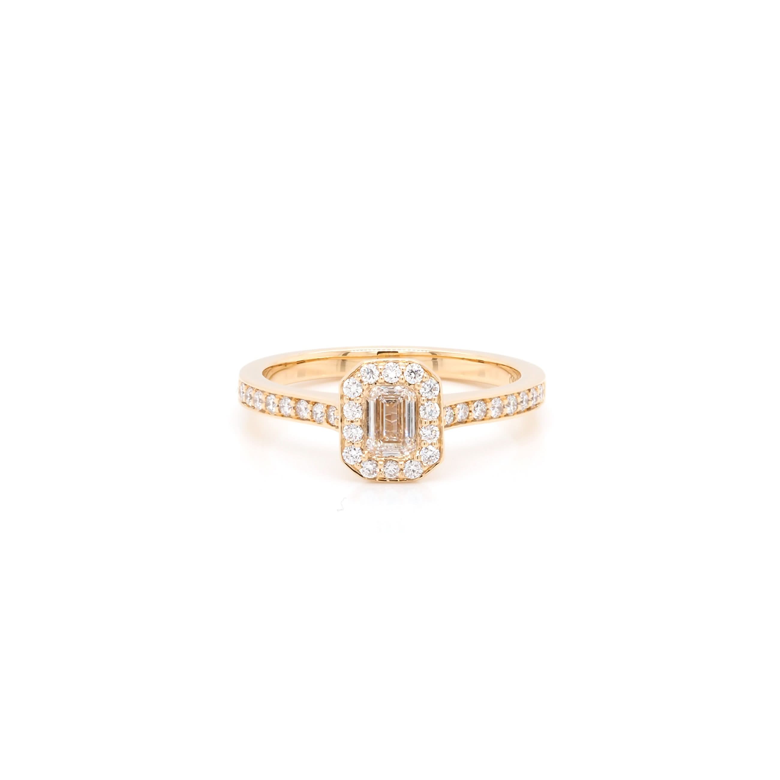 Ogden of Harrogate Jewellery 18ct Yellow Gold Emerald-Cut Diamond Cluster Ring