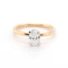 Ogden of Harrogate Jewellery 18ct Yellow Gold Oval Diamond Solitaire Ring With Diamond Set Setting