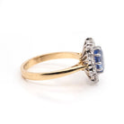 Ogden of Harrogate Jewellery 18ct Yellow Gold Oval Sapphire and Diamond Cluster Ring – 1.60ct Sapphire, 0.86ct Diamond