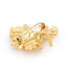 Ogden of Harrogate Jewellery 18ct Yellow Gold Pearl-Set Leaf Brooch, c.1986
