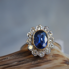 Ogden of Harrogate Jewellery 18ct Yellow Gold Saphire and Diamond Cluster Ring