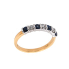Ogden of Harrogate Jewellery 18ct Yellow Gold Sapphire and Diamond 7-Stone Half-Eternity Ring