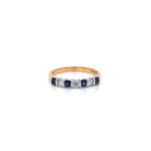 Ogden of Harrogate Jewellery 18ct Yellow Gold Sapphire and Diamond 7-Stone Half-Eternity Ring