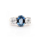 Ogden of Harrogate Jewellery 18ct Yellow Gold Sapphire and Diamond Three-Stone Ring