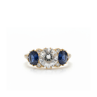 Ogden of Harrogate Jewellery 18ct Yellow Gold Three Stone Diamond and Sapphire Ring