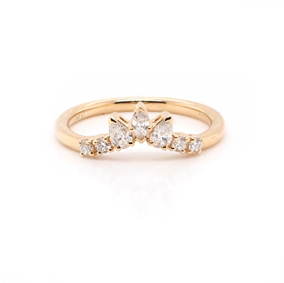 Ogden of Harrogate Jewellery 18ct Yellow Gold V-Shaped 7-Stone Diamond Eternity Ring