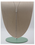 Ogden Of Harrogate Jewellery 18K White Gold Fope Necklace With a Diamond Pavé Slider For Adjustable Length