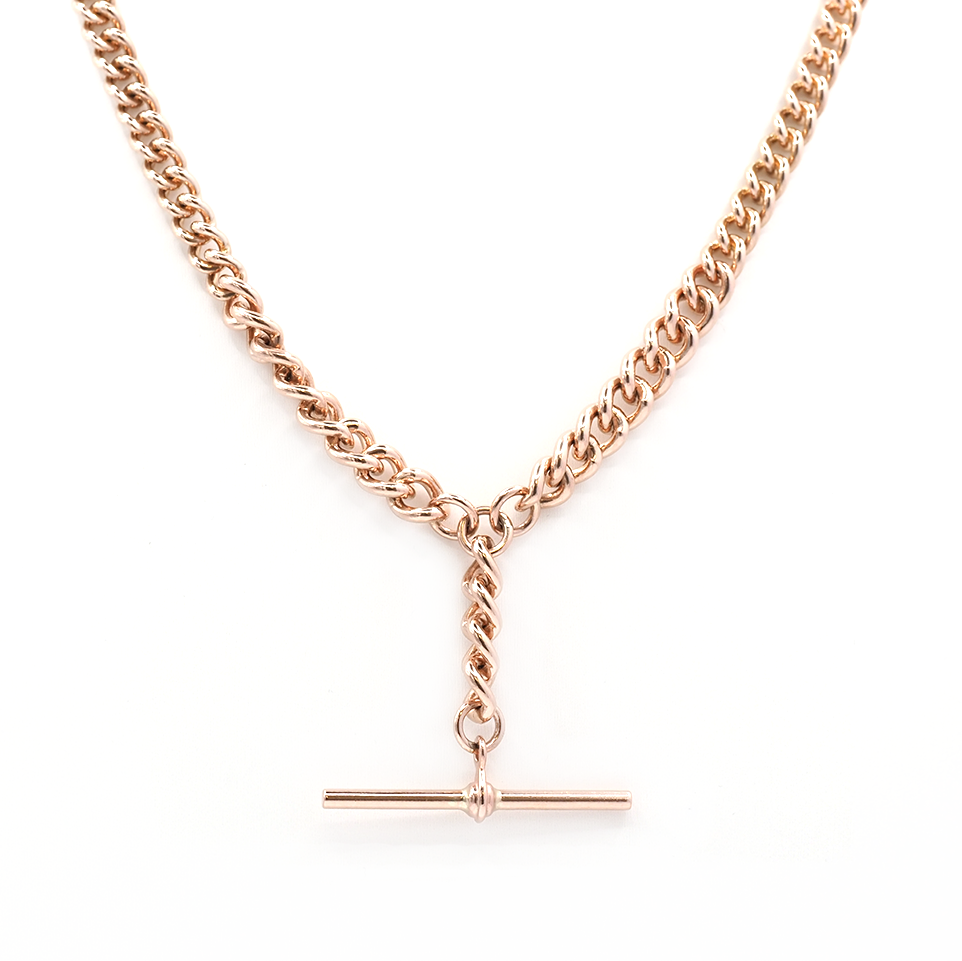 Ogden of Harrogate Jewellery 9ct Rose Gold Graduated Albert Chain