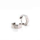 Ogden of Harrogate Jewellery 9ct White Gold Hexagon Huggie Earrings