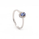 Ogden of Harrogate Jewellery 9ct White Gold Oval Tanzanite & Diamond Cluster Ring