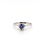 Ogden of Harrogate Jewellery 9ct White Gold Oval Tanzanite & Diamond Cluster Ring