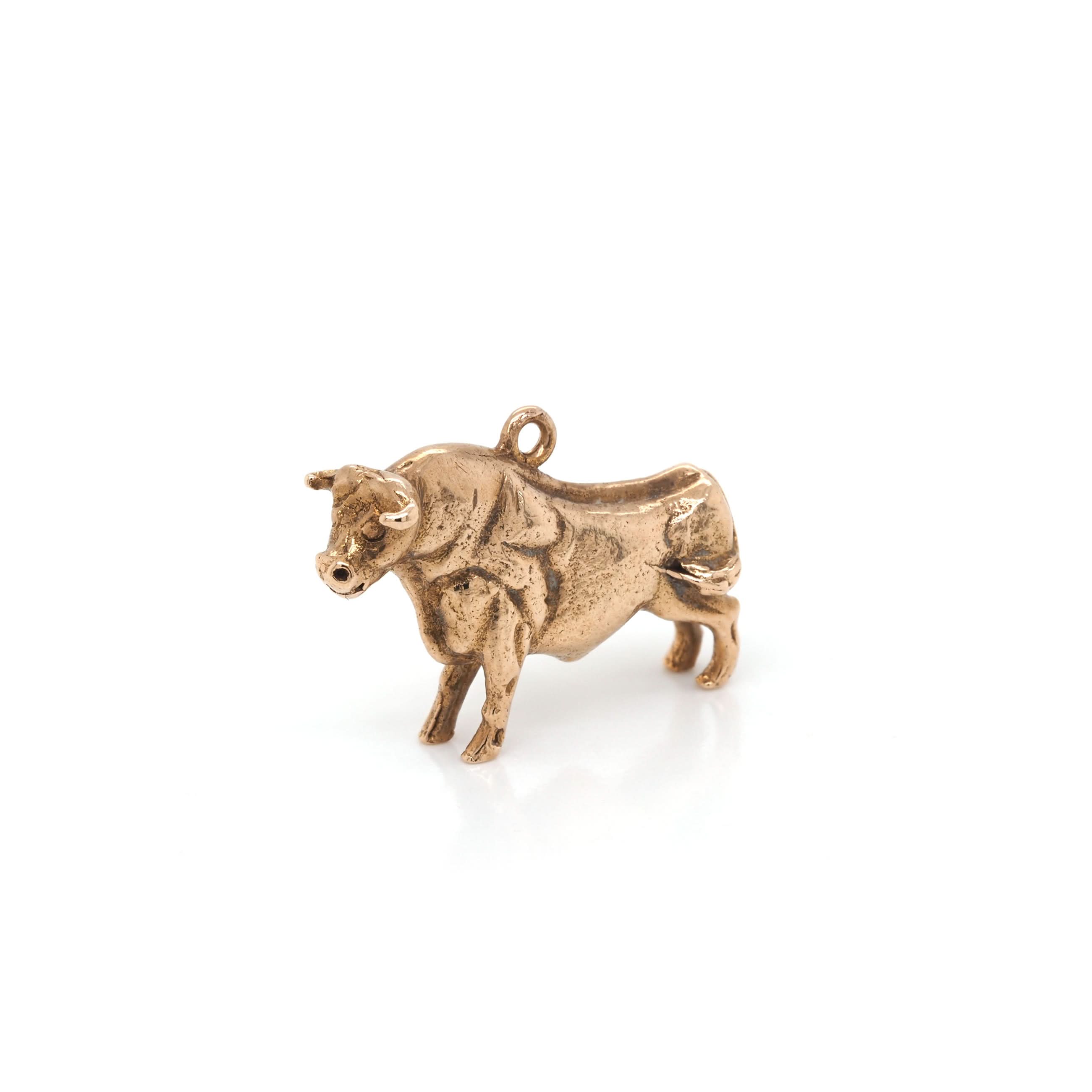 Ogden of Harrogate Jewellery 9ct Yellow Gold Bull Charm