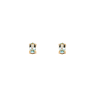 Ogden Of Harrogate Jewellery 9ct Yellow Gold Claw Set Oval Aquamarine Earrings