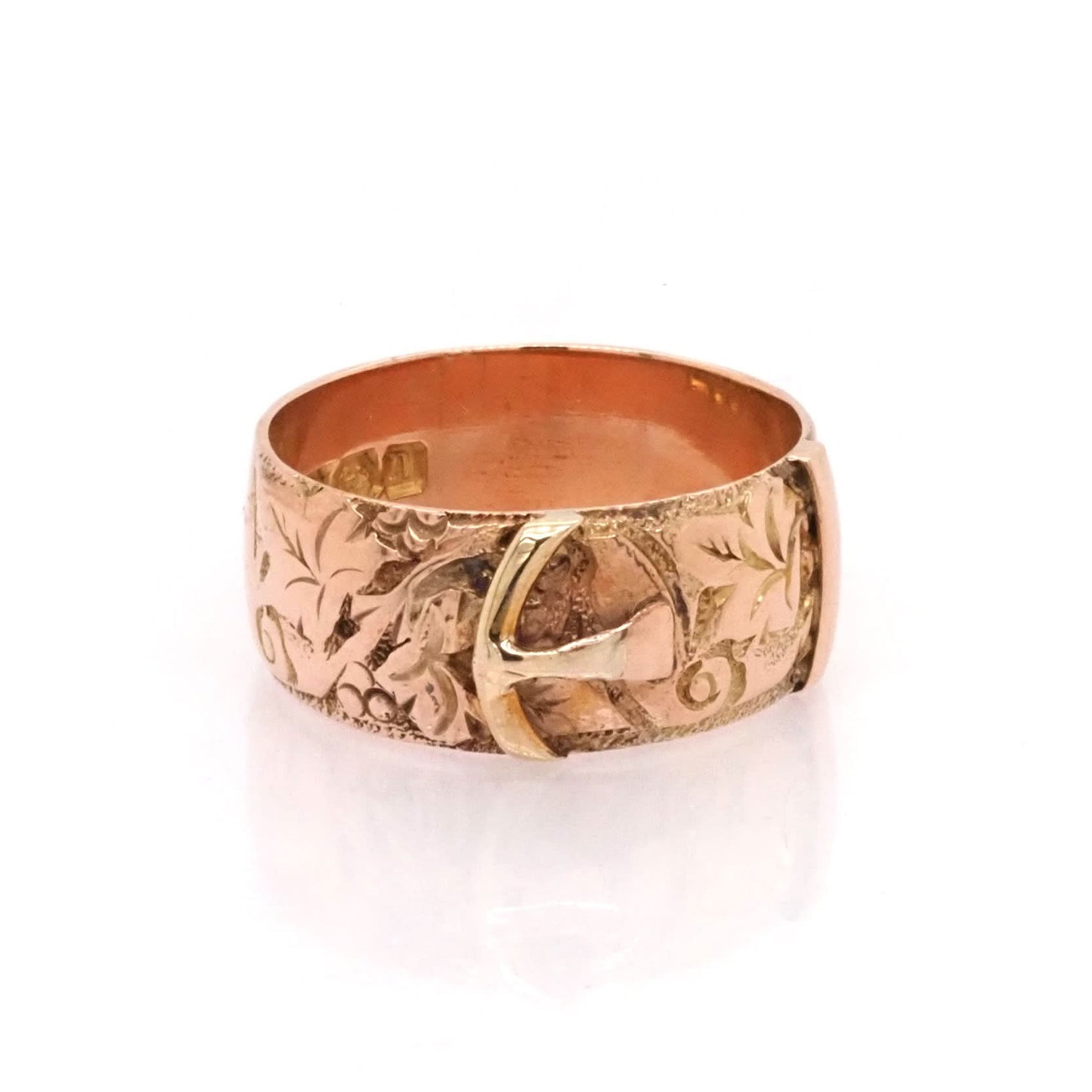 Ogden of Harrogate Jewellery 9ct Yellow Gold Edwardian Buckle Ring, c.1912